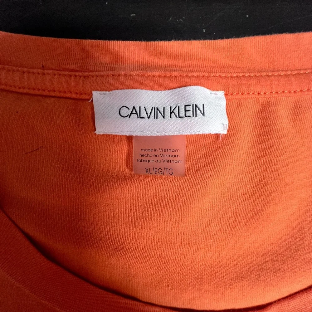 Calvin Klein Orange Midi Dress with Gold Accent - Picture 5 of 8